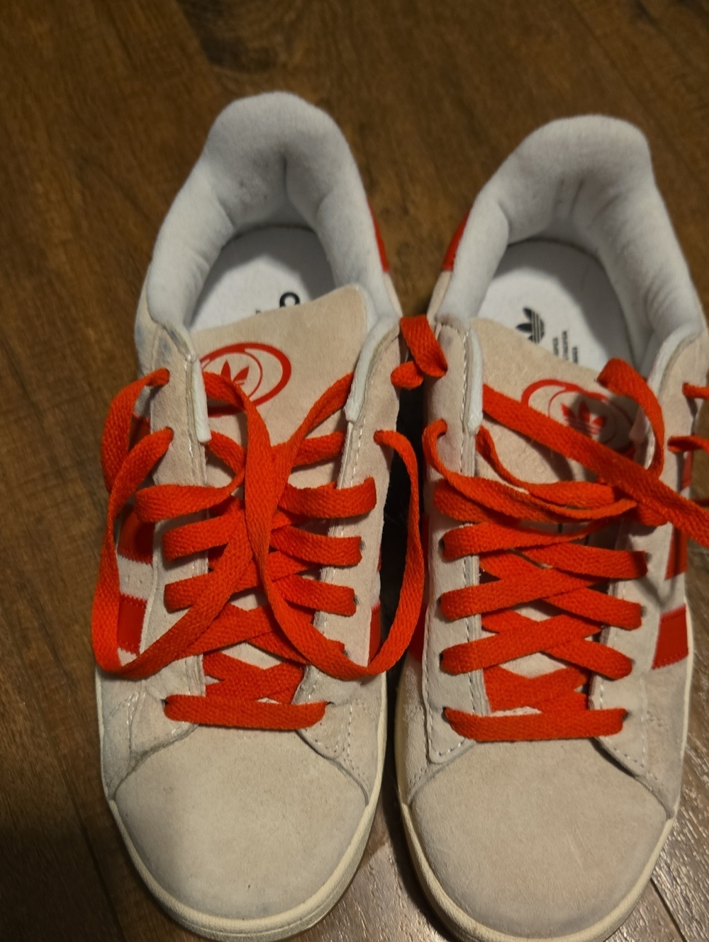 adidas Suede Sneakers with Bright Orange Laces